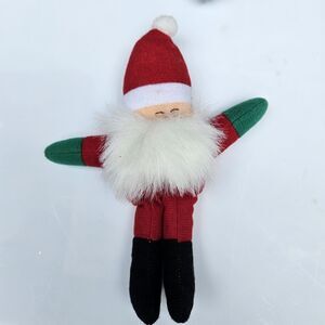 VTG Dan Brechner Santa Claus Plush Ornament 7" Stuffed Toy Christmas Tree Decor